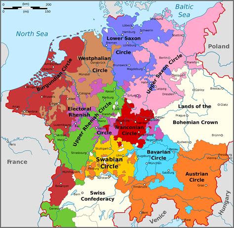 Map Of The Imperial Circles Of The Holy Roman Empire In 1560 Holy