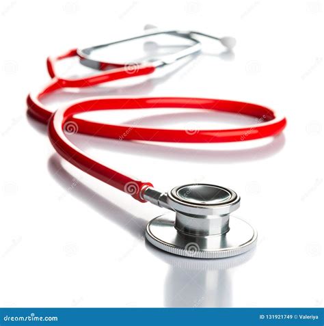 Red Stethoscope Stock Image Image Of Phonendoscope 131921749