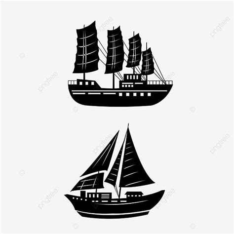 Gambar Siluet Kapal Layar Kuno Perahu Layar Bayangan Hitam Kapal
