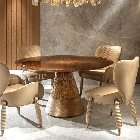 Luxury Dining Table 3d Bronze Finish Taylor Llorente Furniture