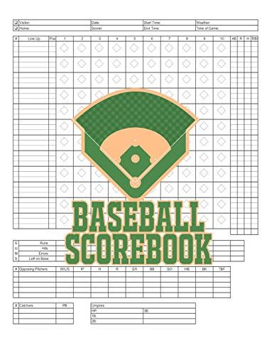Baseball Scorebook 100 Scoring Sheets For Baseball And Softball Games
