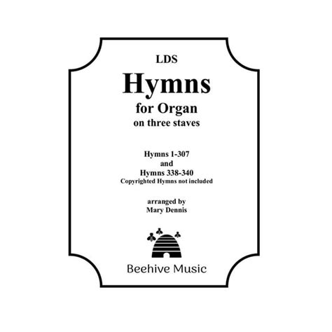 Lds Hymns For Organ On Three Staves Paperback