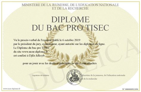 Diplome Du Bac Pro Tisec