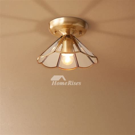 The adjustable cord allows you to create different levels of light by choosing how low or high you hang your pendant. Semi Flush Ceiling Lights Glass Brass Fixture Bathroom ...