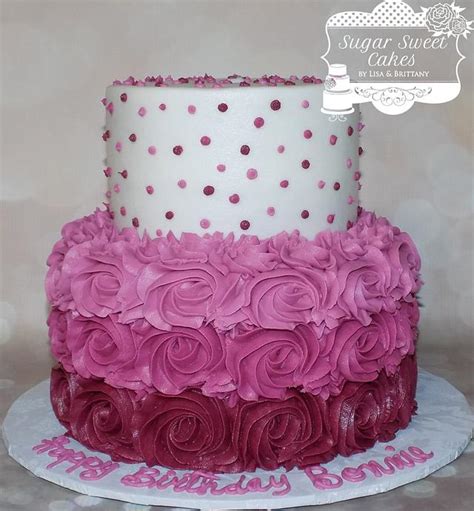 Roses And Dots Decorated Cake By Sugar Sweet Cakes Cakesdecor