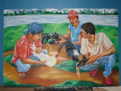 Oil On Canvass Sabungero 2 Artist From Angono Rizal For Sale In
