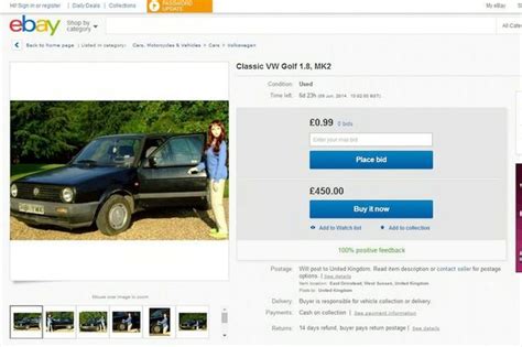 Ebay Seller Uses A Sex Doll In An Advert To Auction Off An Old Volkswagon Golf Mirror Online