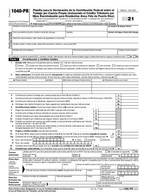 Form Irs 1040 Pr Fill Online Printable Fillable Blank Fill Out And
