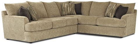 Fill your mancave with enough lounge space to seat the whole family for a movie. Contemporary L-Shaped Sectional Sofa by Klaussner | Wolf and Gardiner Wolf Furniture