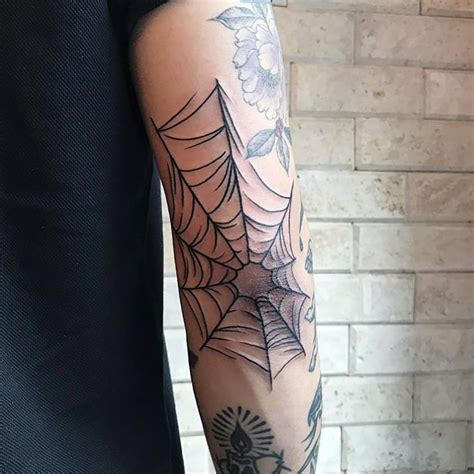 Spider Web Tattoo On The Right Elbow Tattoogrid Net