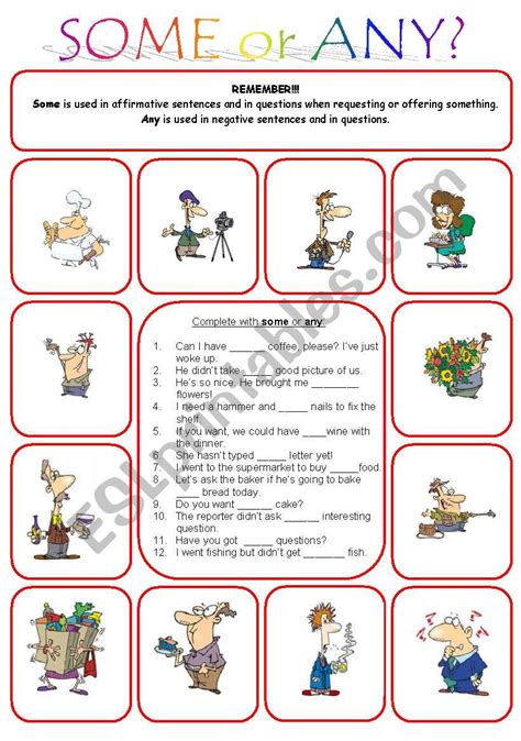 Some Or Any Esl Worksheet By Krusty