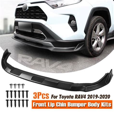 For Toyota Rav4 2019 20 Matte Black Car Front Bumper Lip Spoiler