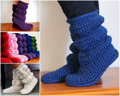 Free Knitted Crochet Slipper Boots Patterns