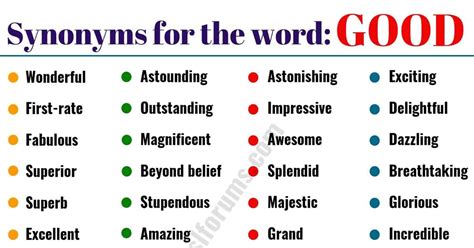 Good Synonym List Of 38 Useful Synonyms For Good Esl Forums