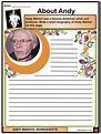 Andy Warhol Facts, Worksheets, Early Life, Artistic Life & Pop Art For Kids