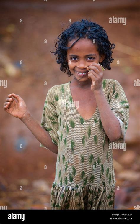 Portrait Of A Smiling Ethiopian Girl Near Addi Arkay Amhara Ethiopia