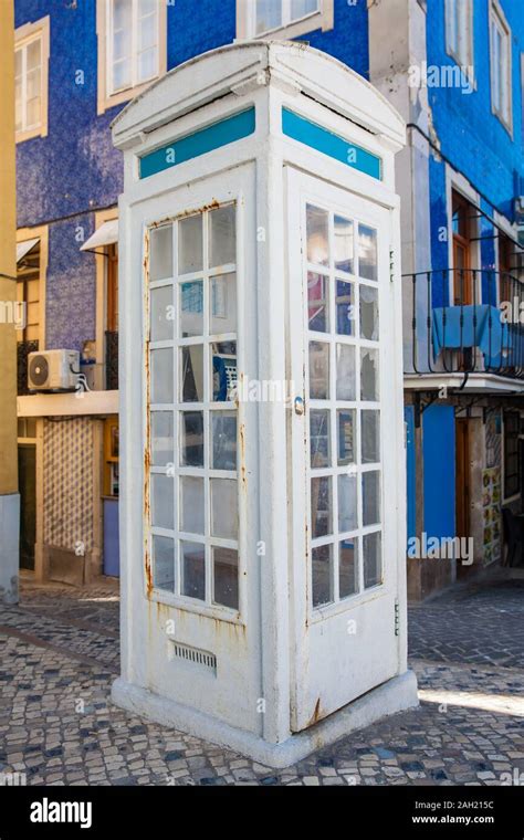 White Vintage Phone Booth At A Corner In Sintra Stock Photo Alamy