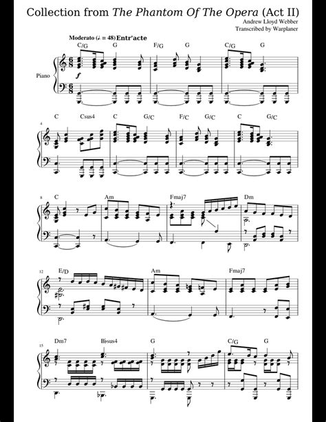 The music lyrics were written by a british songwriter charles hart. Collection from The Phantom of the Opera (Part II) sheet music for Piano, Voice download free in ...