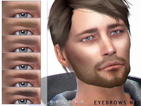 Sims 4 Cc Custom Content Male Eyebrows Selengs Eyebrows N41 Sims