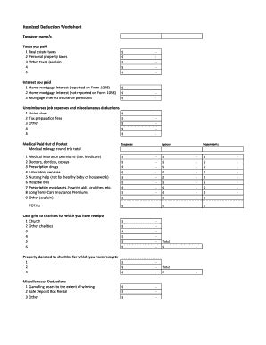 The tcja made changes to itemized deductions, and some subsequent legislation followed. Fillable itemized deductions worksheet - Edit Online ...