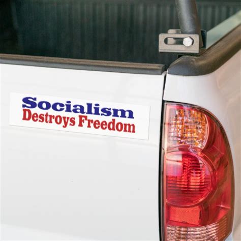 Red Blue Socialism Destroys Freedom Bumper Sticker