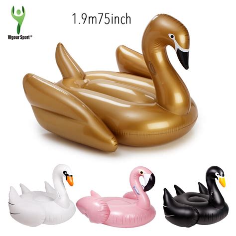 75 Inch 19m Giant Swan Inflatable Flamingo Ride On Pool Toy Float
