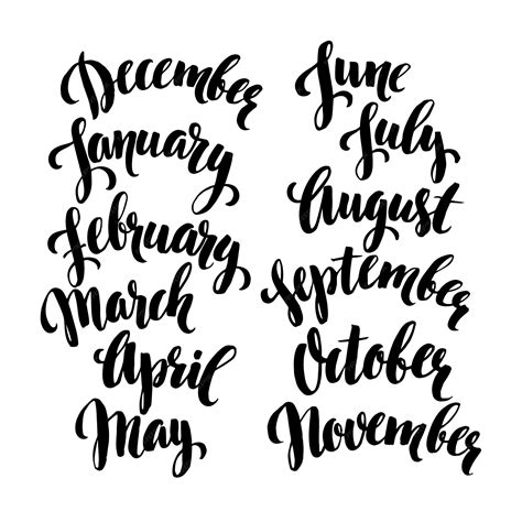 Premium Vector Handwritten Months Of The Year December January