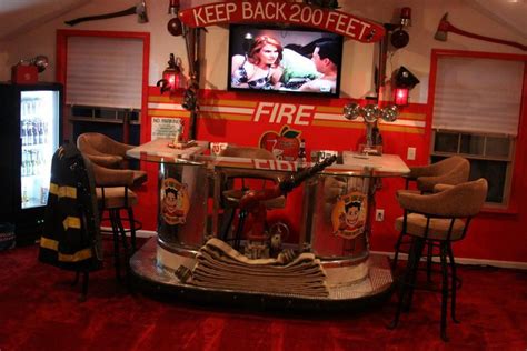 Firefighters are heroes who put themselves in harms way in order to help those who need it most. If...I could decorate the man cave like this, Brian would ...