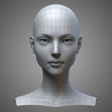 Female Heads Collection With Images 3d Face Model Face Topology