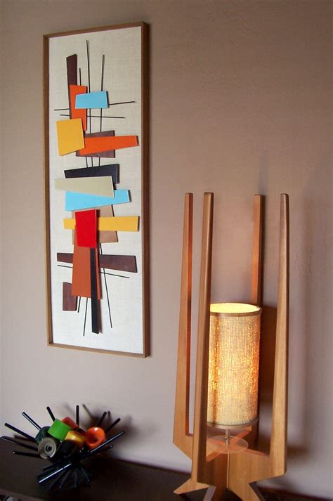 Mid Century Modern Abstract Wall Art Sculpture Painting Retro