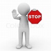 3d man making stop sign on white background | Stock Photo | Colourbox