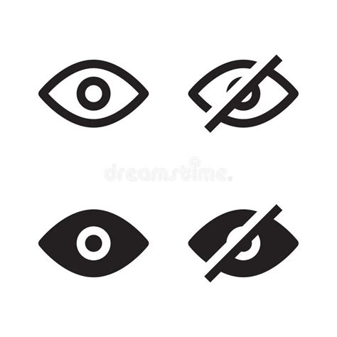 Eye Vector Icons Set Password Eye Vision Illustration Sign Collection