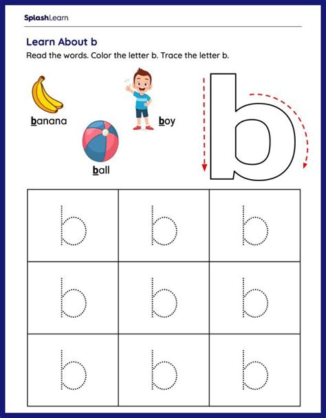 Color And Trace Lowercase B Ela Worksheets Splashlearn 57780 Hot Sex Picture