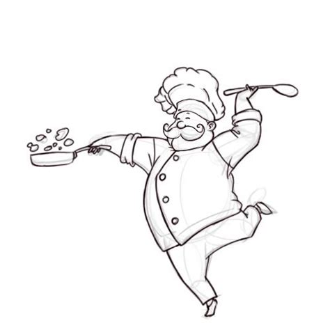 Picture of cartoon chef outline / chef cartoon characters free vector download (16,931 free. Chef drawing | Cartoon drawings, Drawings, Kitchen cartoon