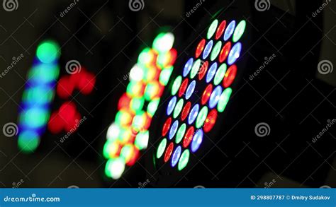 Colorful Flashing Lights Close Up Various Looped Animation Stage