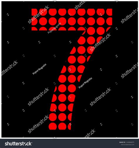 Number 7 Icon Red Color Dot Stock Vector Royalty Free 1249846075
