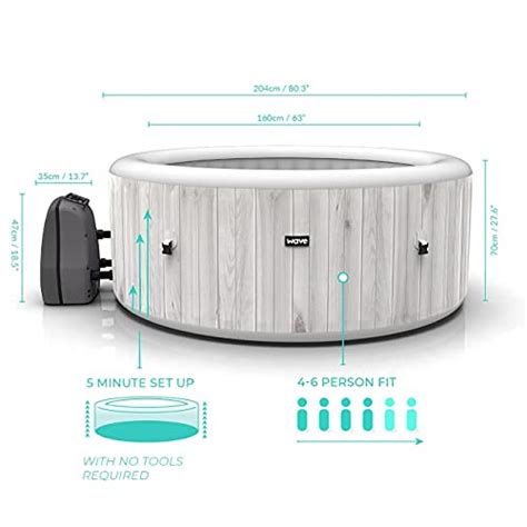 Wave Spa Atlantic 4 6 Person Round Inflatable Hot Tub Fast Heating