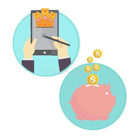 Download piggy bank mobile app. Vector Of Business Man Saving Money Piggy Bank Online ...