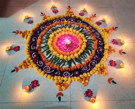 Top 10 Eye Catching Flower Rangoli Designs For Diwali