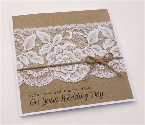 Wondering what to write in text message for a newly wedded couple? with love and best wishes - Wedding Card - Lace burlap ...