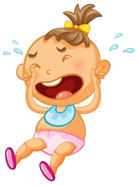Baby Girl Crying On White Background 419725 Vector Art At Vecteezy