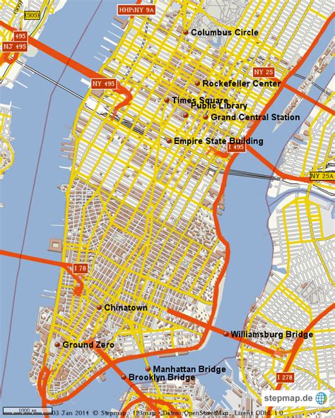 Stepmap Manhattan Landkarte Für Welt