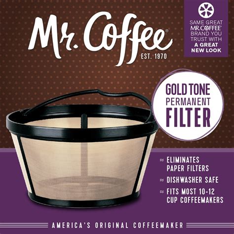 2 Pack Mr Coffee Gtf2 1 Basket Style Gold Tone Permanent Filter 8 12 Cup