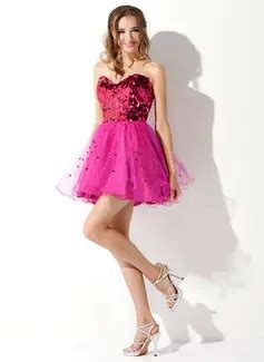 A Line Sweetheart Short Mini Tulle Sequin Homecoming Dress