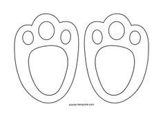 Free footprint template, download free clip art, free clip. #Free Printable Easter Bunny Paw Prints Template: Front ...