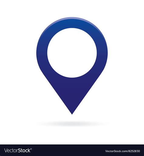 Blue Map Pointer Icon Marker Gps Location Flag Vector Image