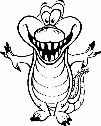 Coloring Funny Pages Animal Crocodile Animals Clipart
