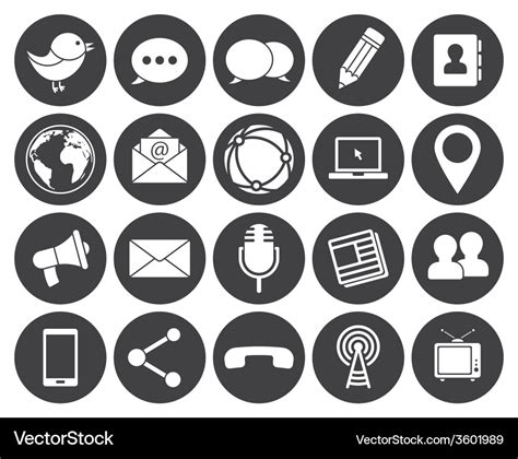 Media Communication Icons Royalty Free Vector Image