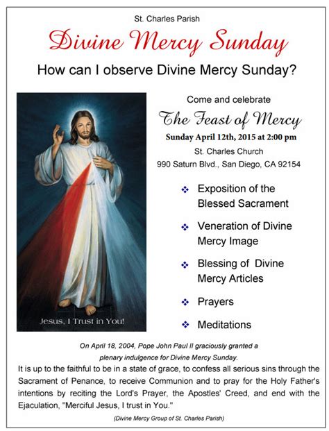 Divine Mercy Sunday St Charles