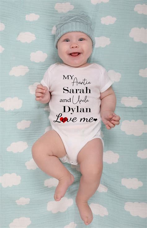 Personalised Baby Unisex Vest My Aunt Uncle Love Me Baby Etsy